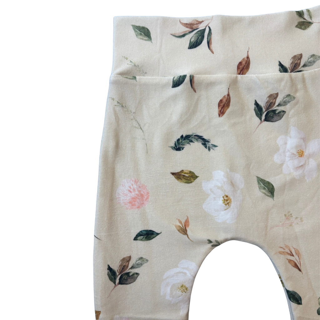 Beige Floral Pants