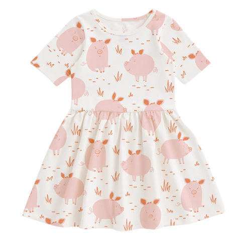 Pink Pigs Baby Dress