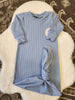 Blue Ribbed Knit Gown