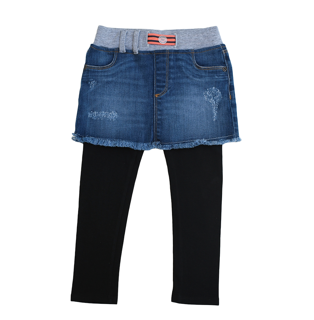 Blue jean skirt with leggings hot sale